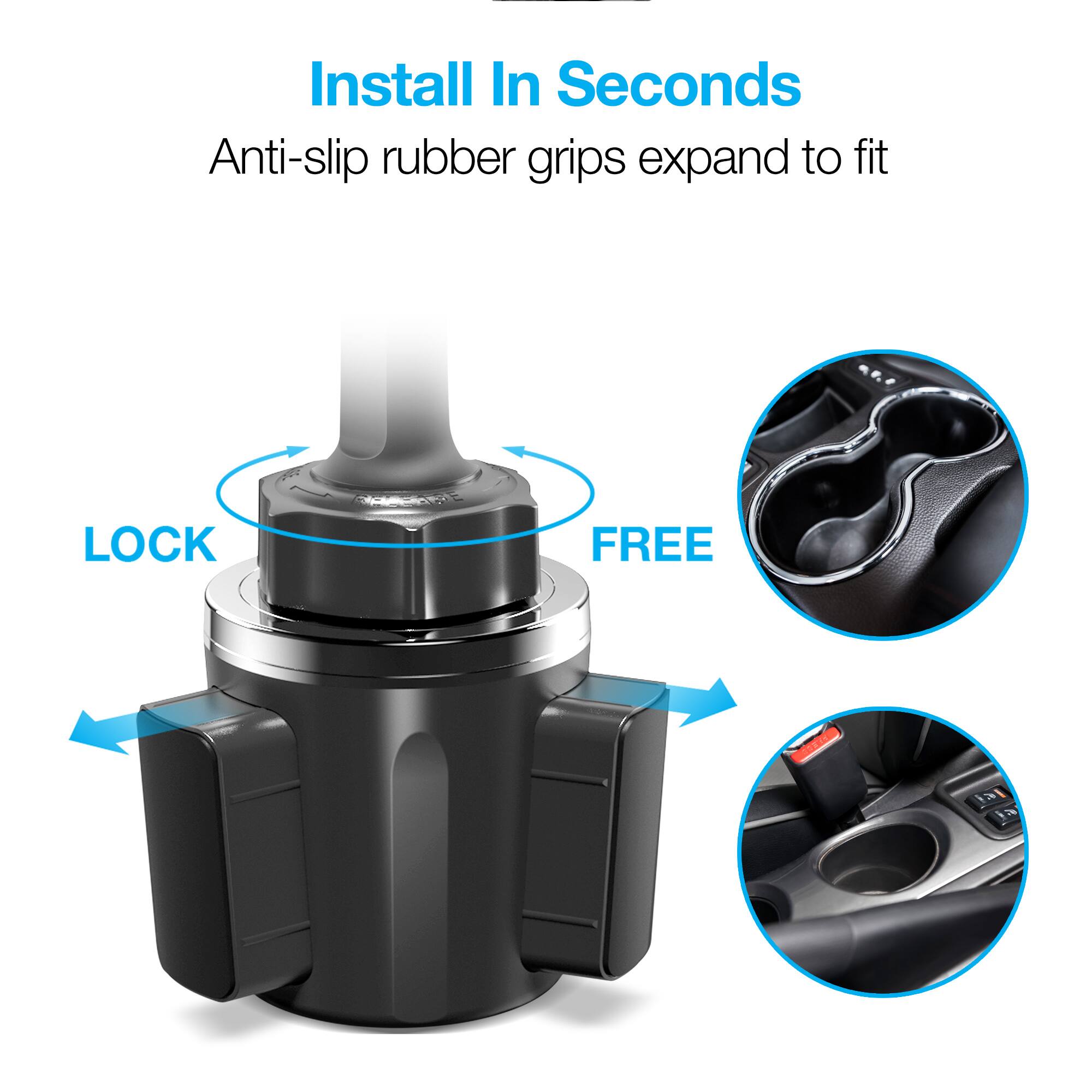Install In Seconds  
Anti-slip rubber grips expand to fit  
LOCK FREE