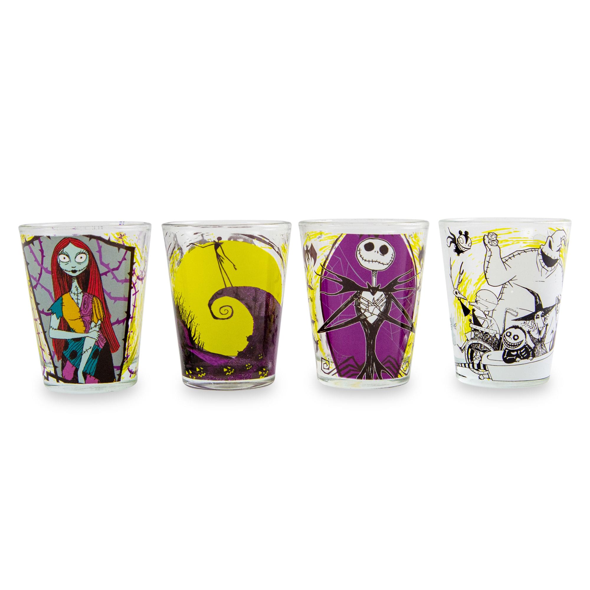 Front. Disney - Disney Nightmare Before Christmas Halloween Town Mini Shot Glasses | Set of 4 - Purple.