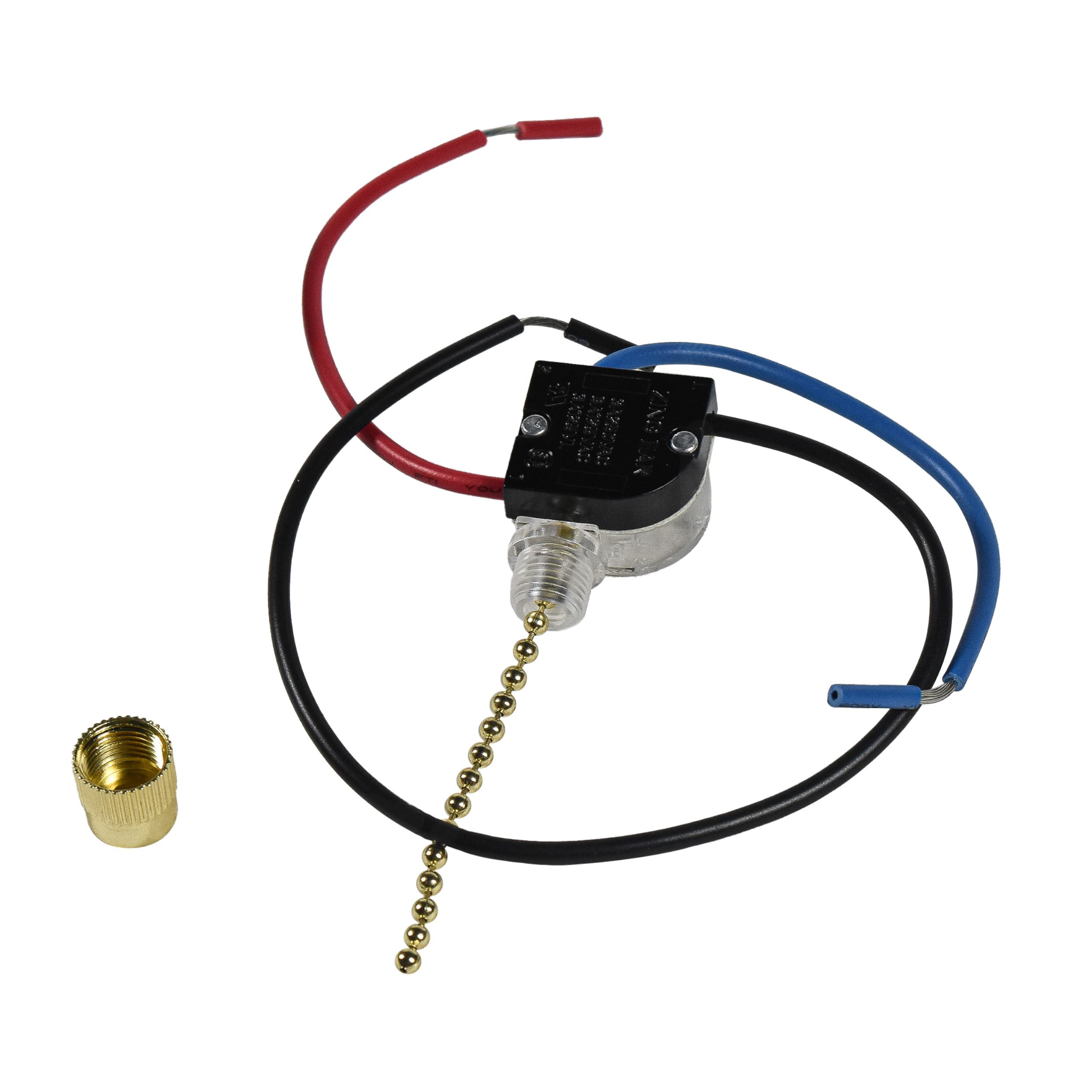 Alt View 3. HQRP - 3-Way 3-Wire Pull Chain Ceiling Fan Light Switch - Replacement for Zing Ear ZE-110, Harbor Breeze 0101870 - black.