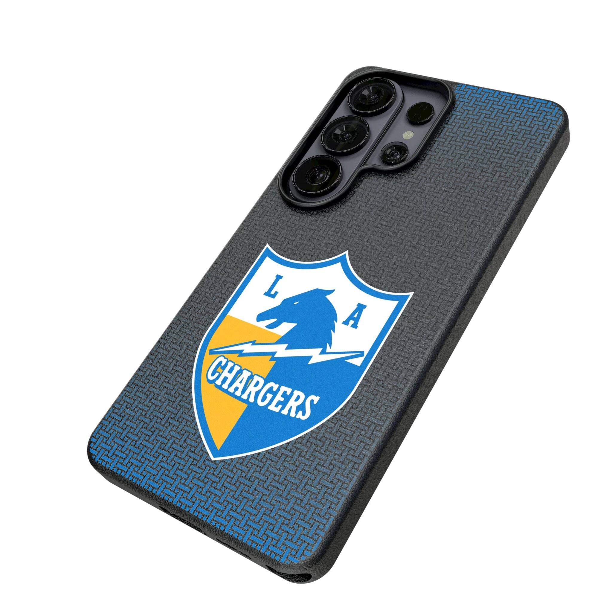 Alt View 1. Keyscaper - Los Angeles Chargers Historic Collection 1961-1973 Galaxy Magnetic Bump Case - S25 Ultra - Black.