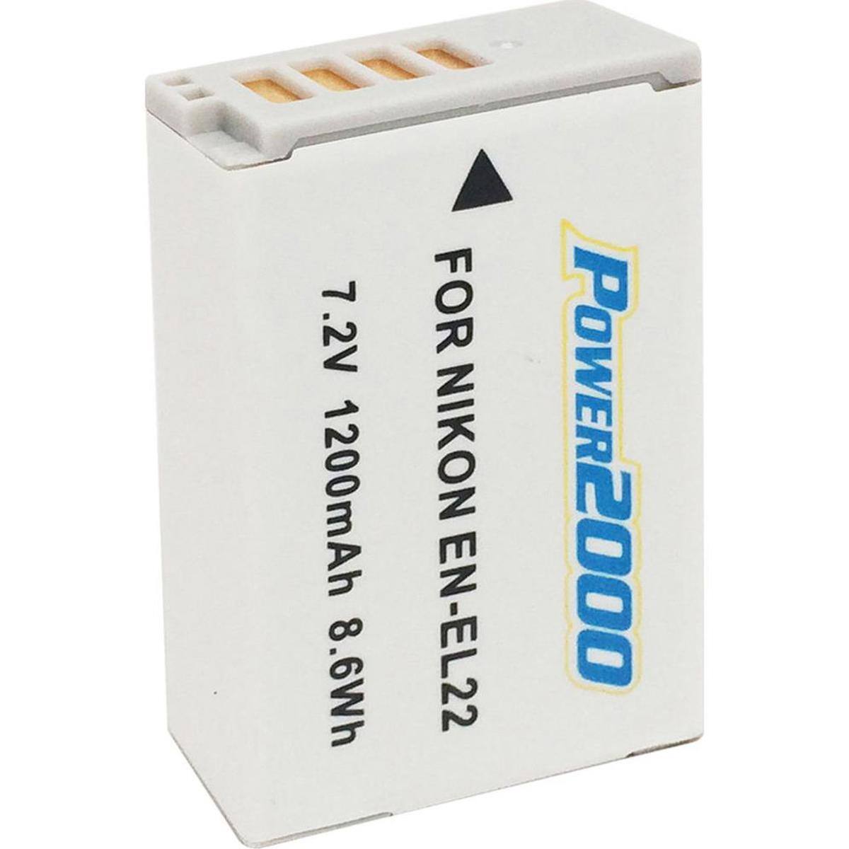 7.2V 1200mAh 8.6Wh

FOR NIKON EN-EL22

POWER2000