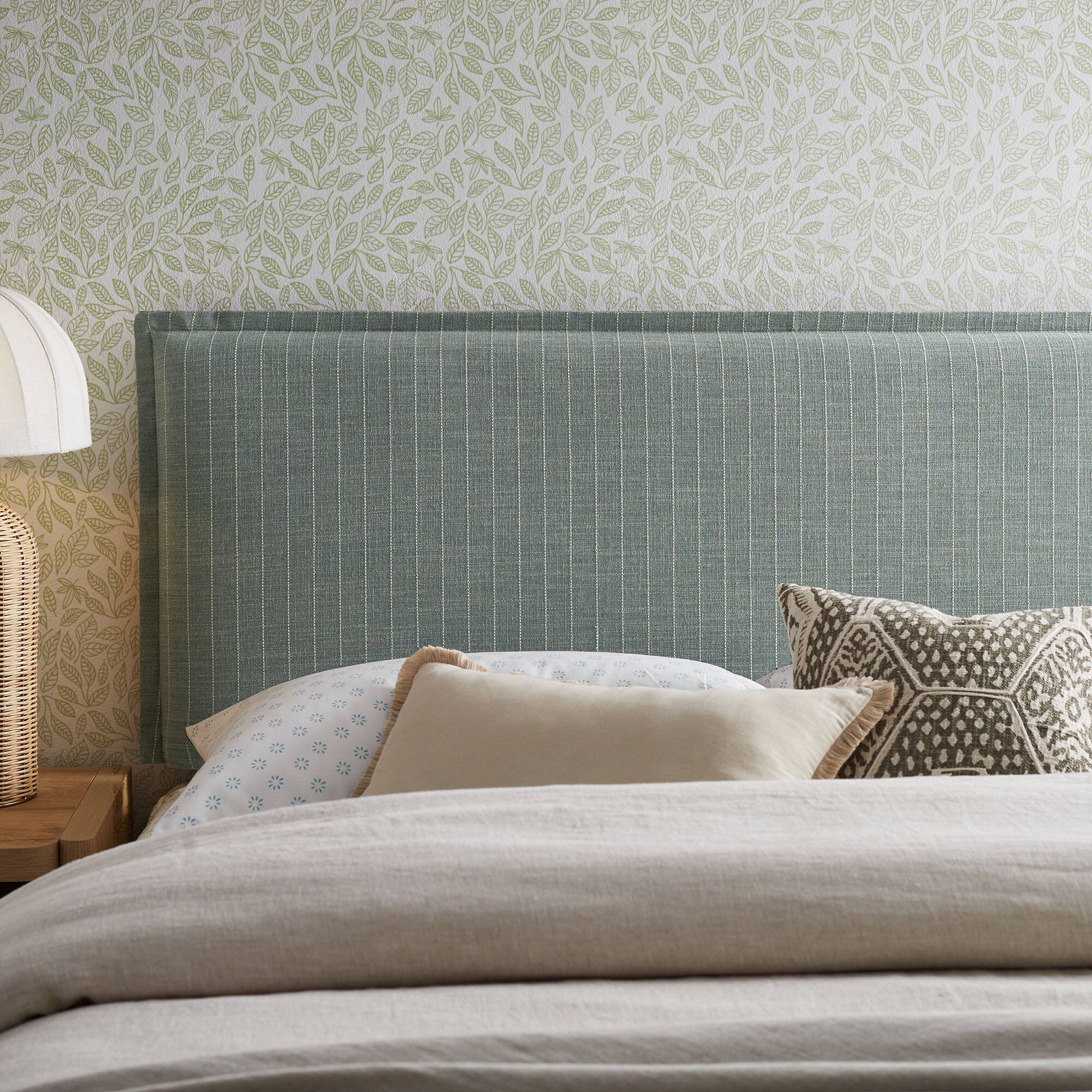 Alt View 1. Modway - Camille Striped Linen Blend Headboard by Modway - Spa Blue Stripe.