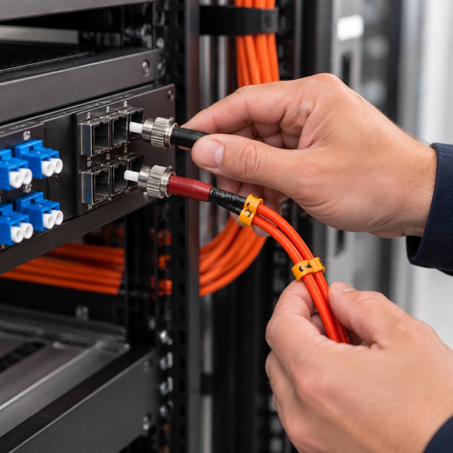 Back. Sanoxy - 10 Meters ST to ST Duplex 62.5/125 Multimode OM1 Fiber Optic Cable - Multi.