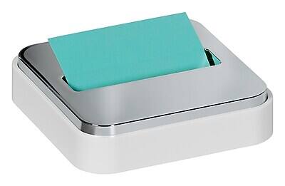 Alt View 3. Post-it - Pop-Up Dispenser for 3" x 3" Notes - Metallic/White.