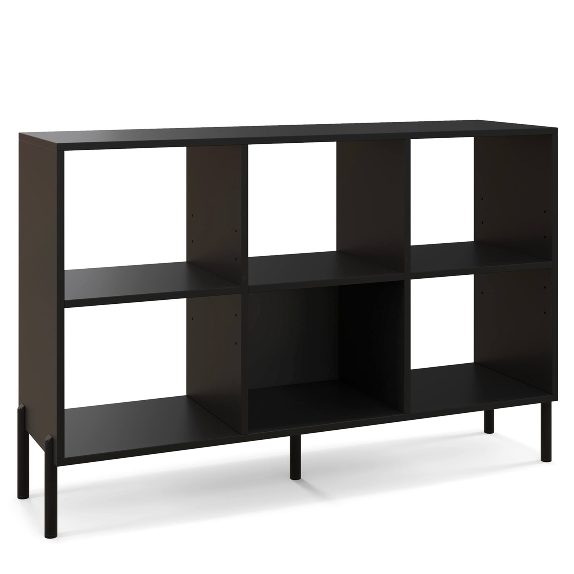 Alt View 17. Costway - 6 Cube Storage Shelf Organizer Bookcase Square Cubby Cabinet Bedroom Black - Black.