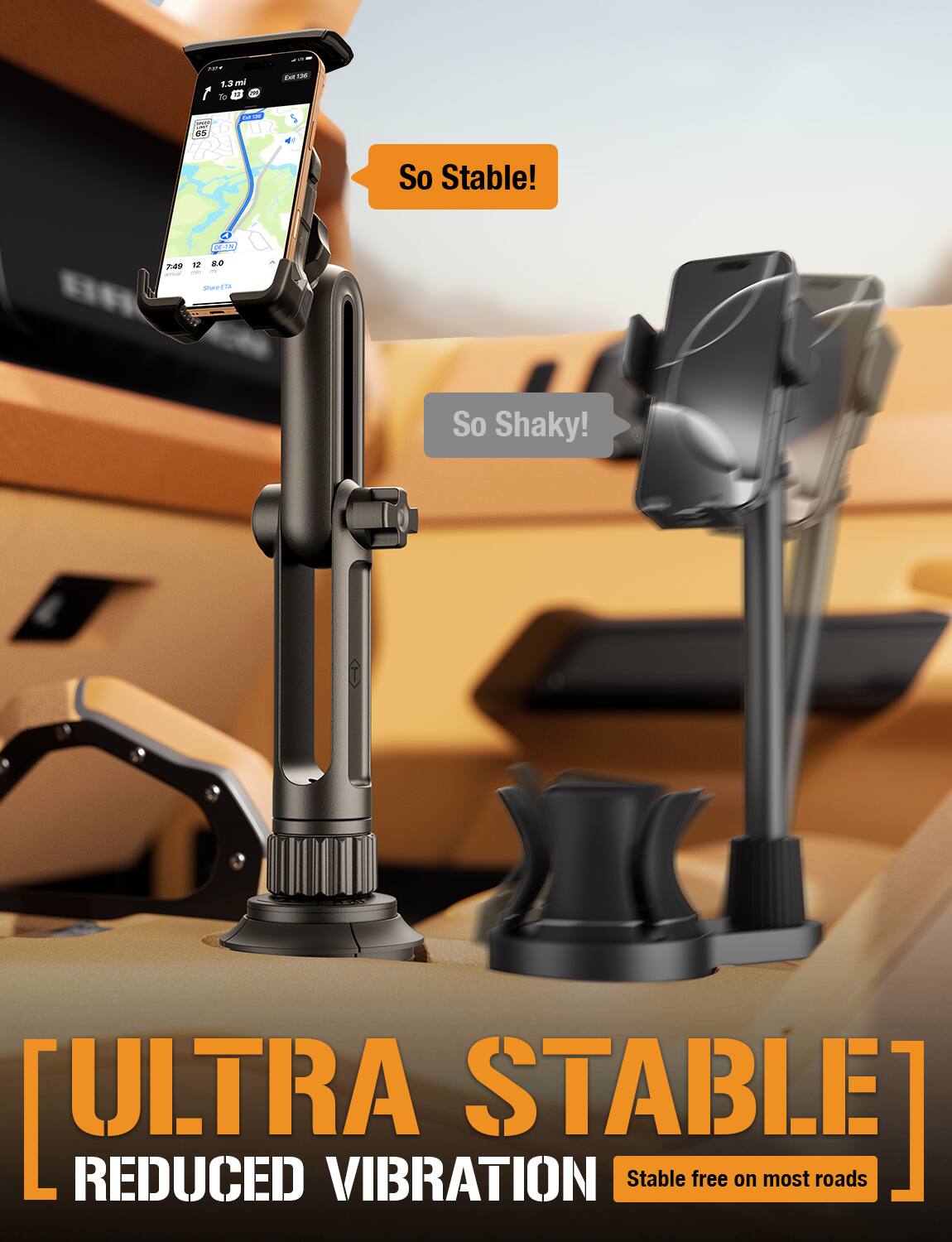 So Stable!

So Shaky!

[ULTRA STABLE]
REDUCED VIBRATION
Stable free on most roads
