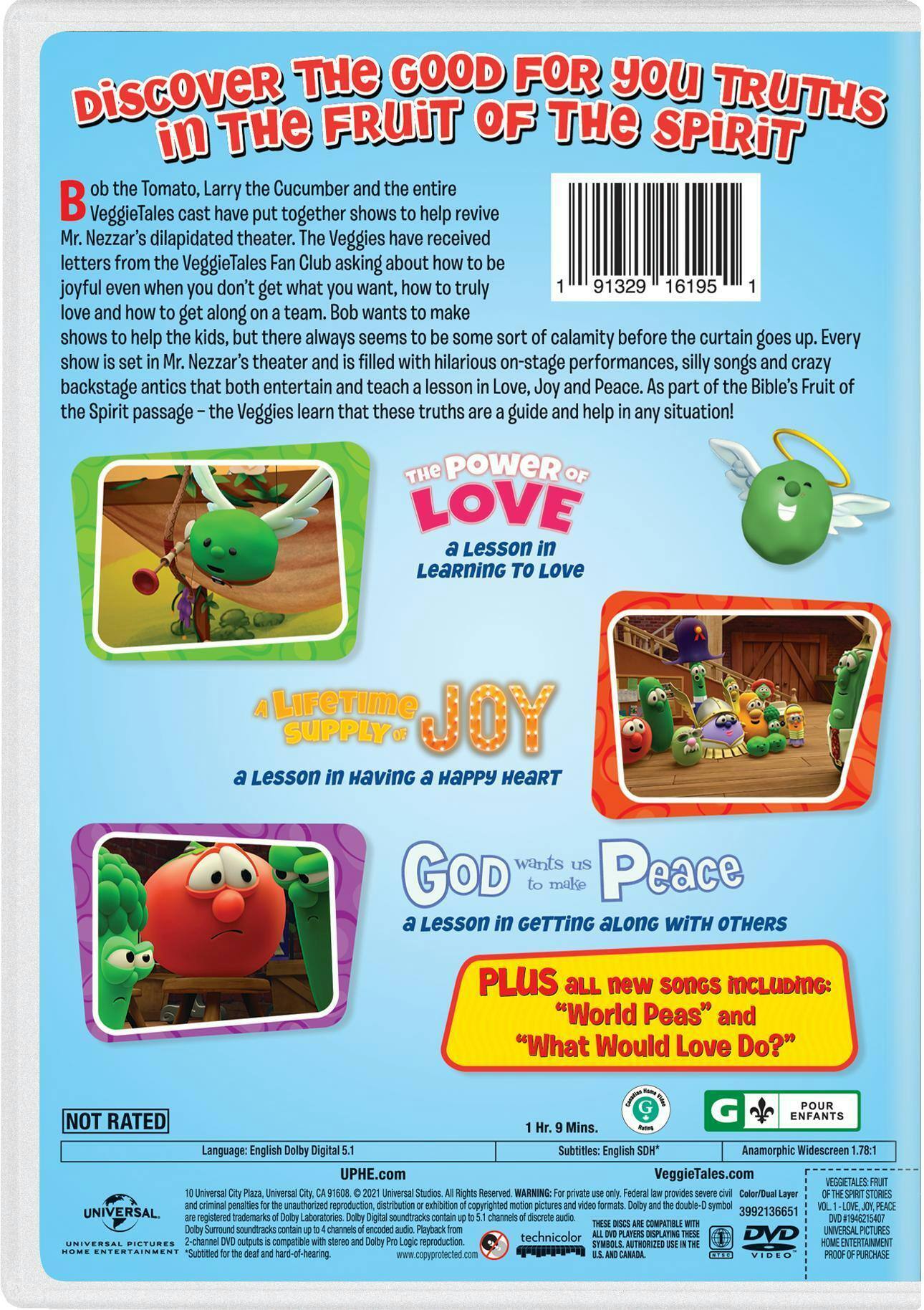 Back. VeggieTales: Fruits of the Spirit Stories - Volume 1 [DVD].