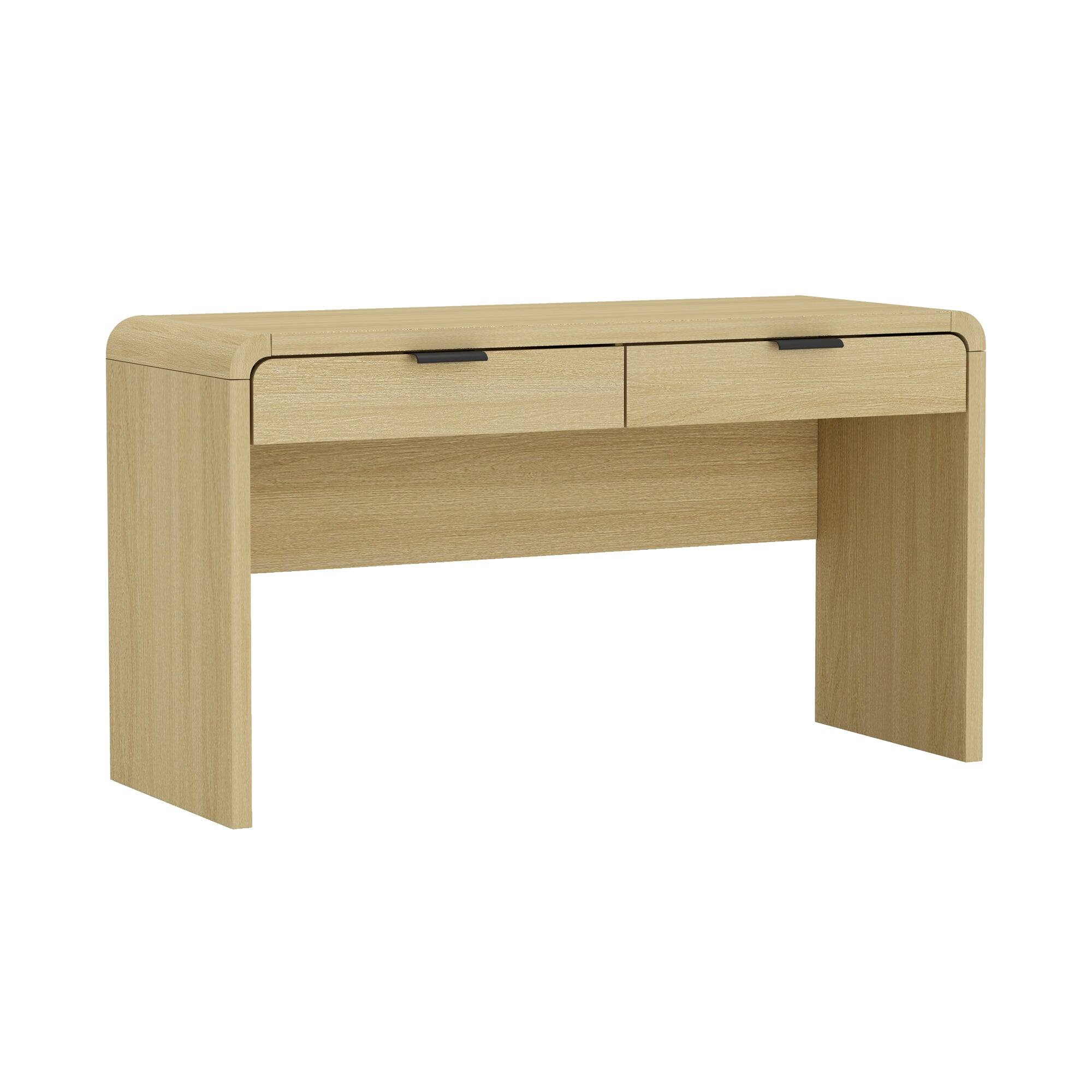 Alt View 2. Manhattan Comfort - Grace Modern 54" Office Desk - Natural Oak.