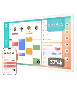 Cozyla - Digital Calendar+2: 32'' 4K Wall Planner Touch Screen Chore Chart Smart Calendar for Family Schedules Support App Store - White