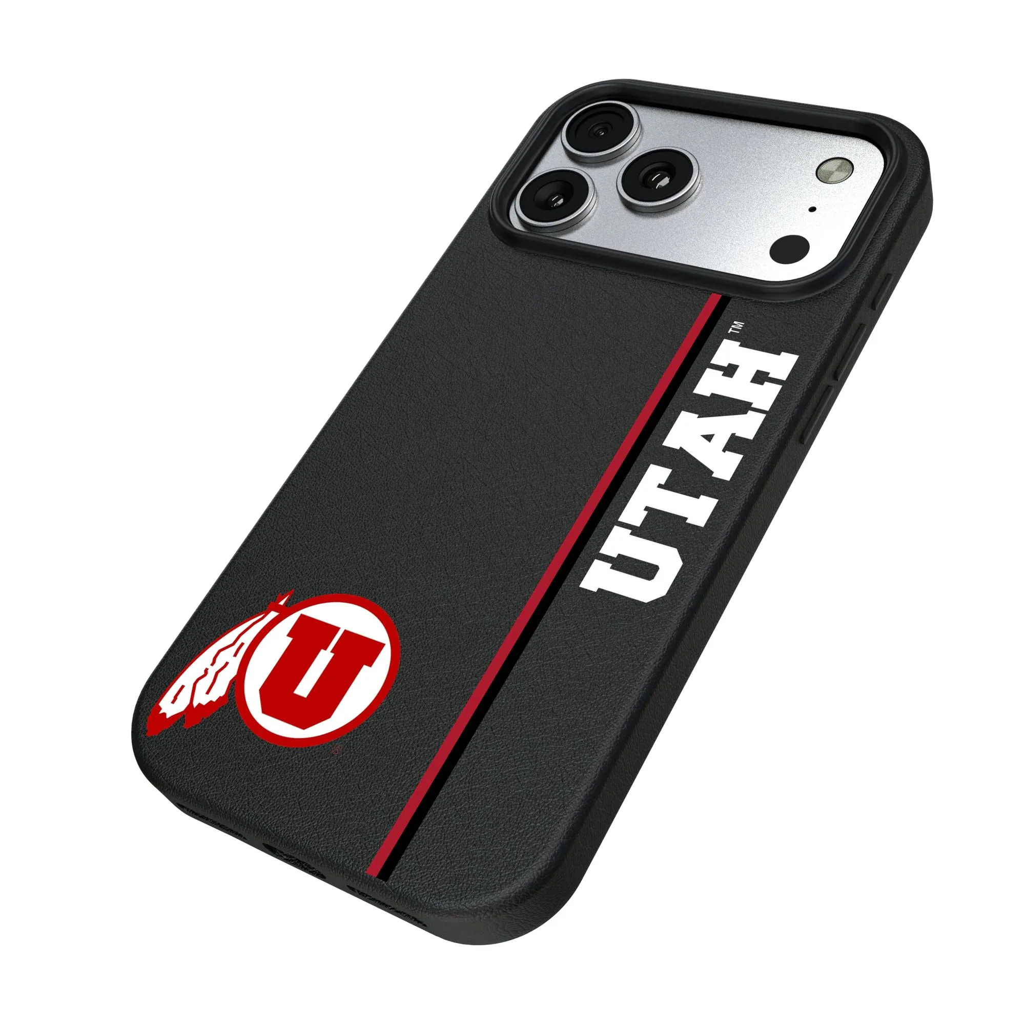 Alt View 1. Keyscaper - Utah Utes iPhone Magnetic Bump Case - 16 Pro - Black.