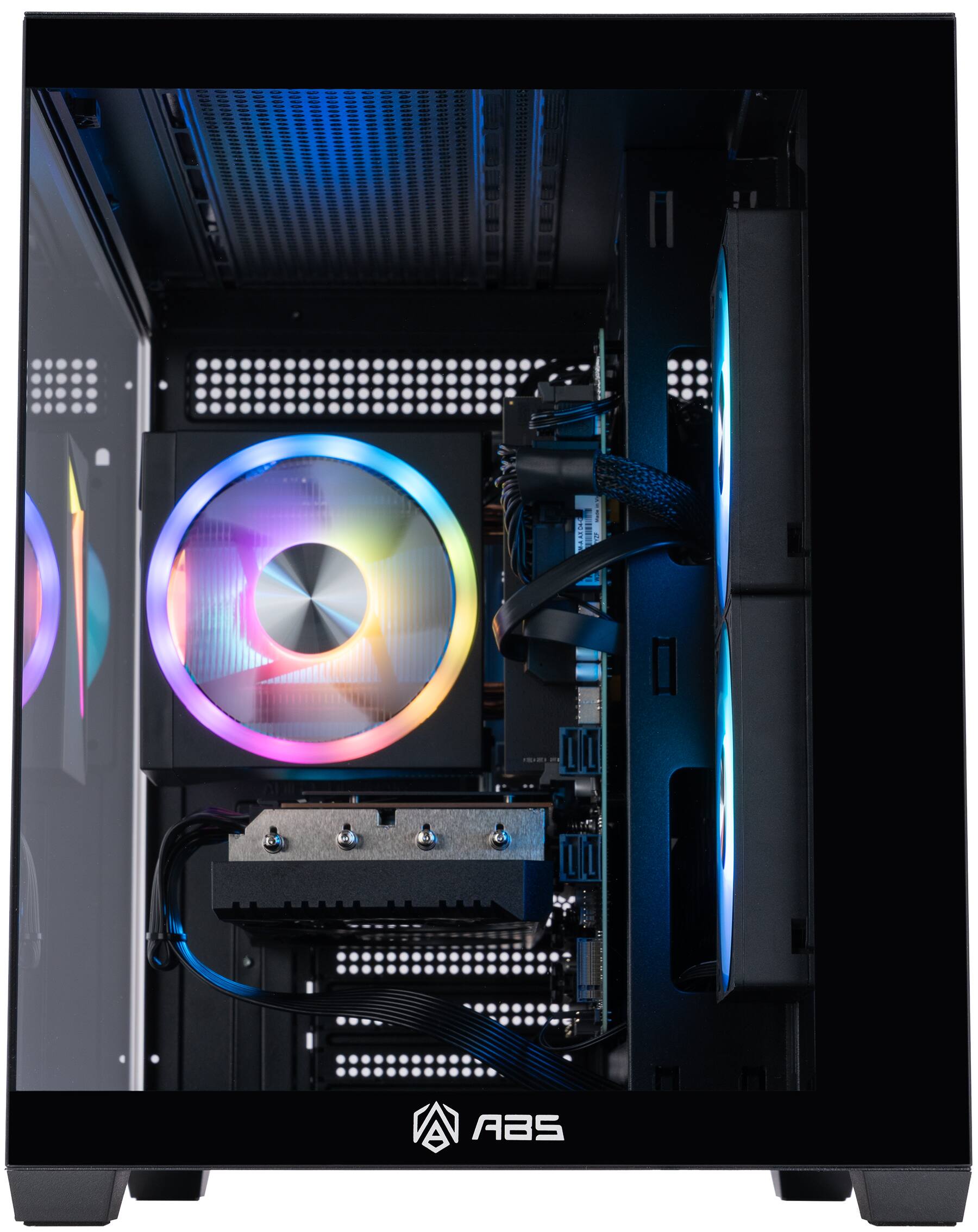 Angle. ADVANCED BATTLESTATIONS - ABS Flux II Aqua Gaming PC - Windows 11 - Intel Core 5 120 - Arc A750 8GB - 16GB DDR4 3200 - 1TB M.2 SSD - black.