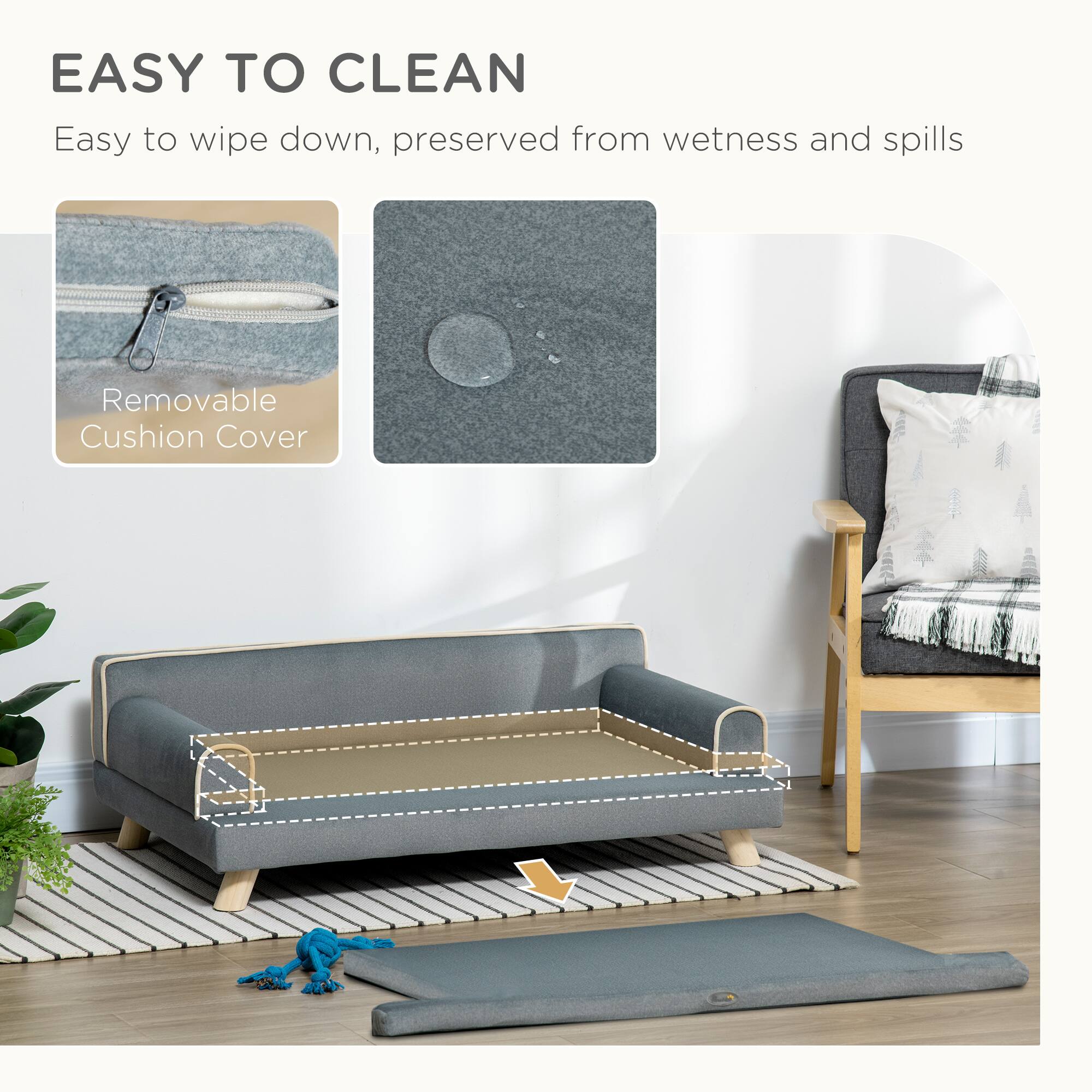 EASY TO CLEAN

Easy to wipe down, preserved from wetness and spills

Removable Cushion Cover