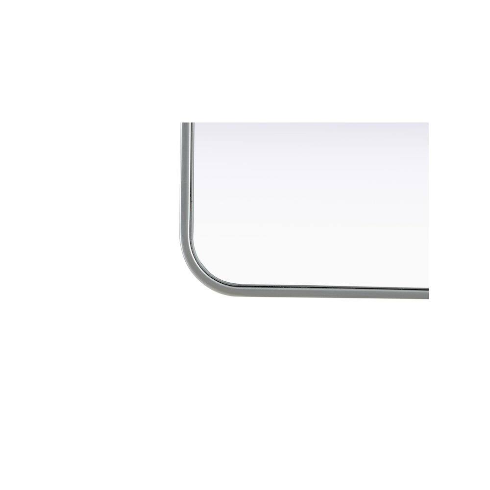 Back. Elegant Decor - Contour Metal Rectangle Mirror 28x42 in Silver - Silver.