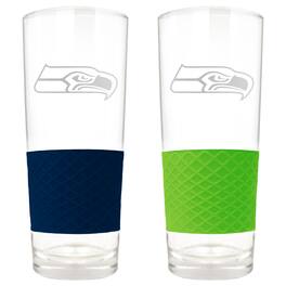 Great American Products - Seattle Seahawks 22oz. Logo Score Pint Glass Two-Piece Set - Multicolor