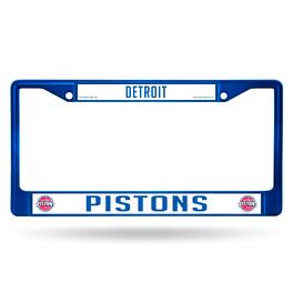 Rico Industries - Detroit Pistons NBA Licensed Blue Painted Chrome Metal License Plate Frame - Multi