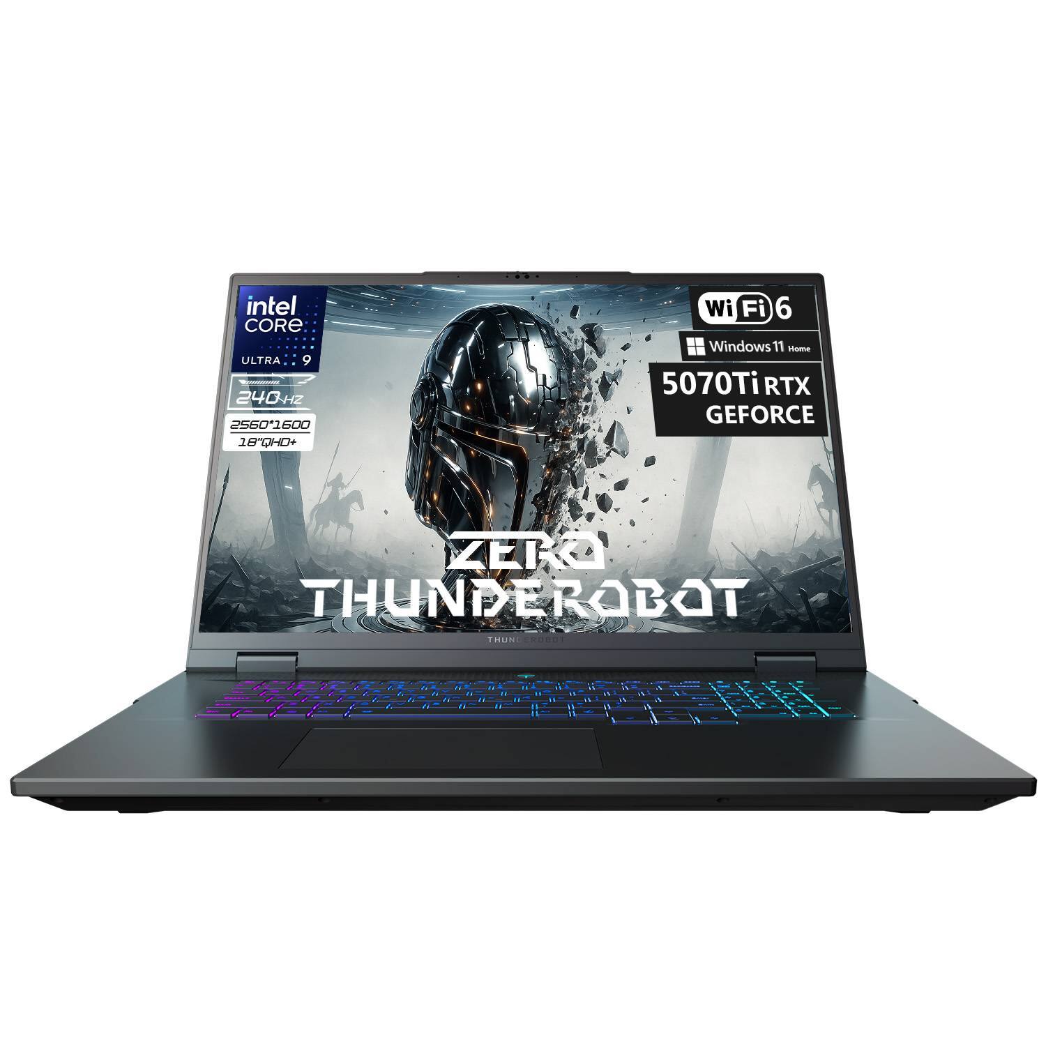 Thunderobot - ZERO 18" WQXGA Gaming Laptop - Intel Core Ultra 9 275HX - 64GB RAM – 2TB SSD - NVIDIA GeForce RTX 5070 Ti - Backlit KB - Black