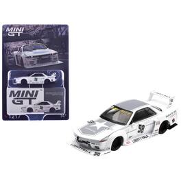 True Scale Miniatures - Nissan Skyline GT-R R32 RHD #58 "Kaido Works" White w/Gray Graphics "Tokyo Auto Salon 2025" 1/64 Diecast Car by Mini GT