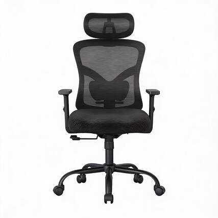 Front. Frangdom - Ergonomic Mesh Gaming Chair 2D Headrest Lumbar Support 90-130° Tilt 300lb - BLACK 27.6"D x 19.7"W x 51.4"H.