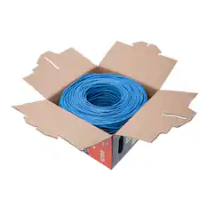 Front. Cables Direct Online - Cat6 Ethernet Cable 1000ft Bulk CMR Riser 23AWG Solid CCA 550MHz UTP Network Wire Pull Box - Blue.