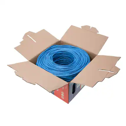 Front. Cables Direct Online - Cat6 Ethernet Cable 1000ft Bulk CMR Riser 23AWG Solid CCA 550MHz UTP Network Wire Pull Box - Blue.