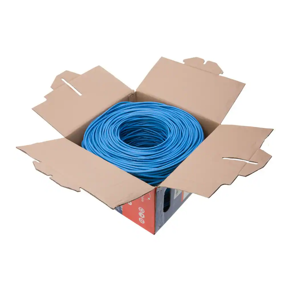 Cables Direct Online - Cat6 Ethernet Cable 1000ft Bulk CMR Riser 23AWG Solid CCA 550MHz UTP Network Wire Pull Box - Blue