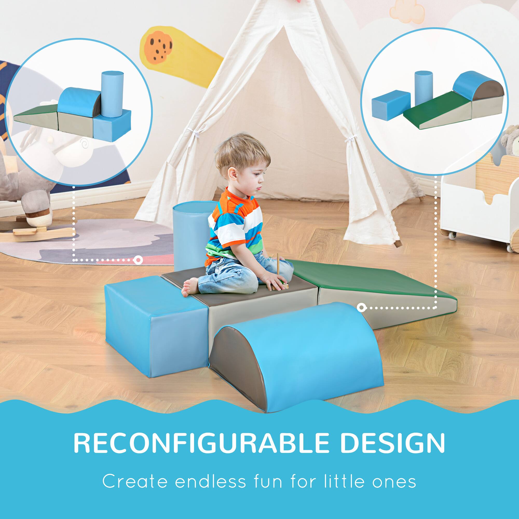 RECONFIGURABLE DESIGN  
Create endless fun for little ones