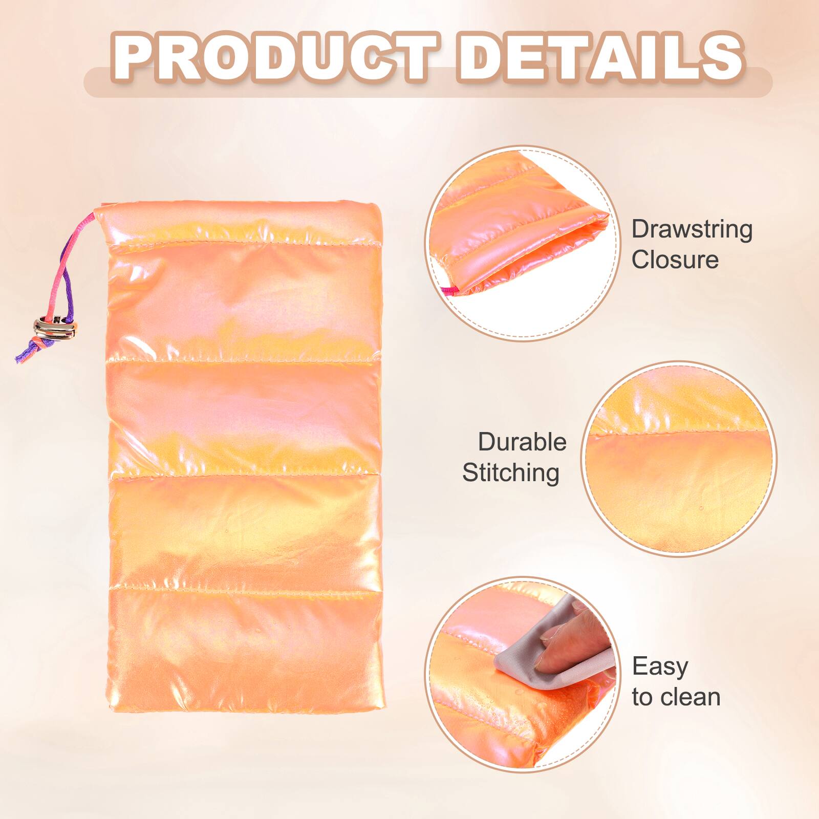 PRODUCT DETAILS
- Drawstring Closure
- Durable Stitching
- Easy to clean