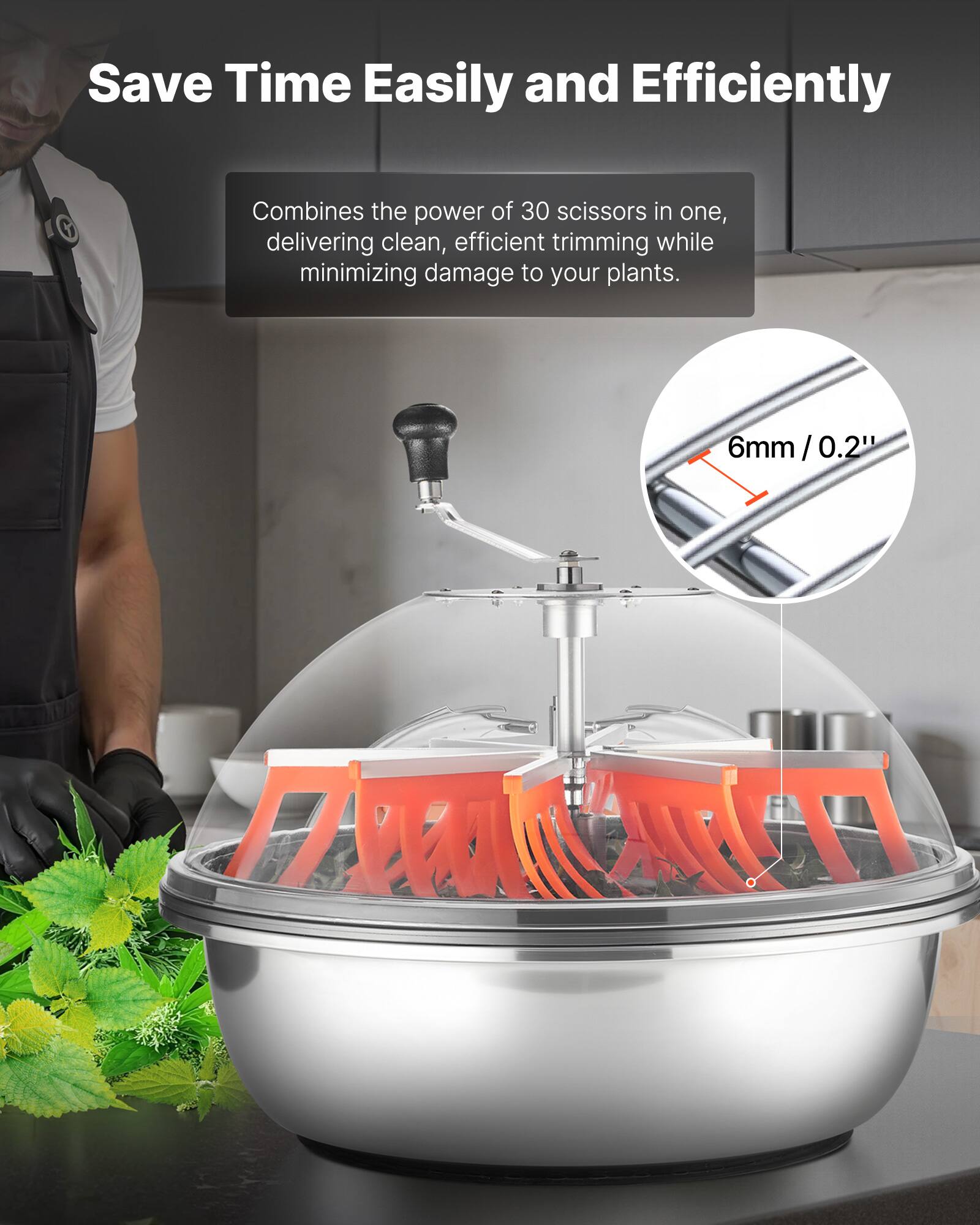 Save Time Easily and Efficiently

Combines the power of 30 scissors in one, delivering clean, efficient trimming while minimizing damage to your plants.

6mm / 0.2"