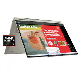 Lenovo - Yoga 7 2-in-1 16" 2K Touchscreen Laptop,Copilot+ PC,AMD Ryzen AI 5 340,16GB RAM,1TB SSD,Win 11 Pro - Seashell