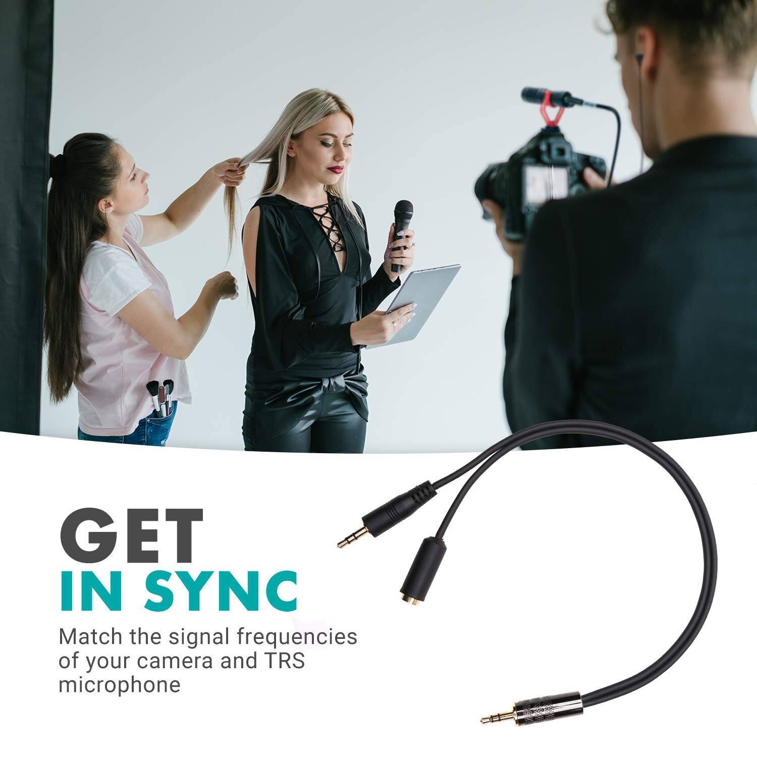 GET IN SYNC  
Match the signal frequencies of your camera and TRS microphone