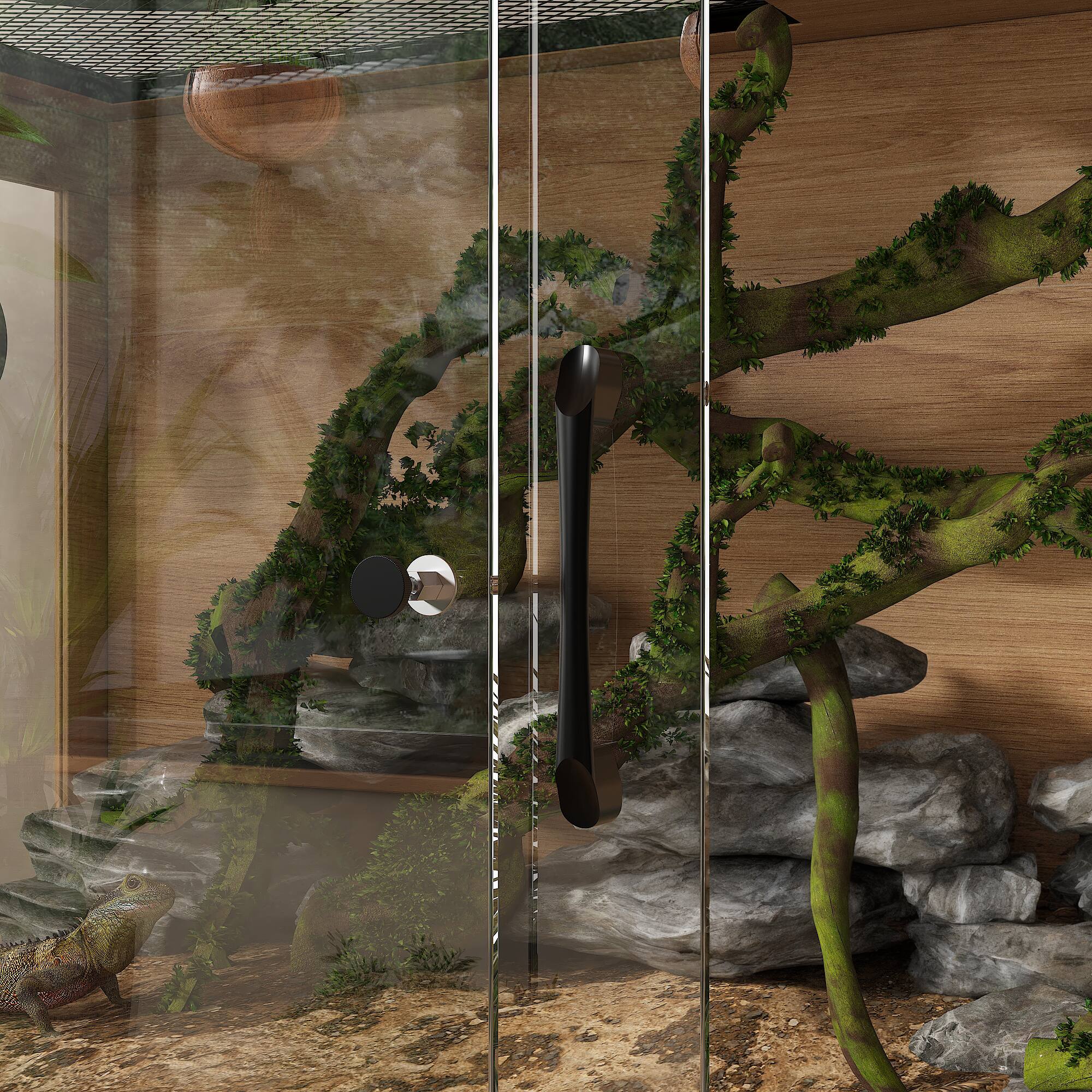 Alt View 7. Famapy - Reptile Enclosure Cabinet with Storage – Glass Terrarium Habitat for Lizards, Geckos, Turtles, Snakes & More.