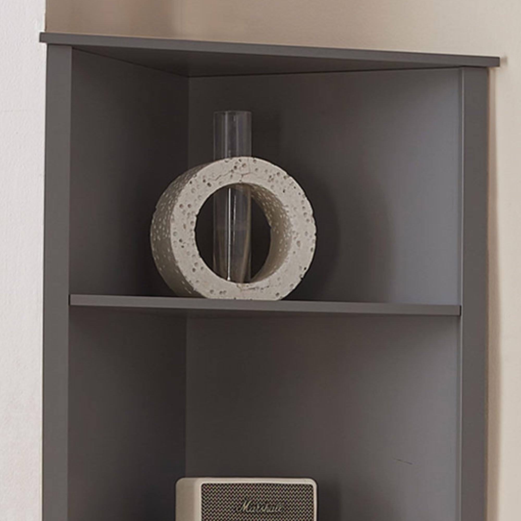 Back. Kings Brand Furniture - Kings Brand Furniture Tall Wooden Corner Cabinet - Grey.