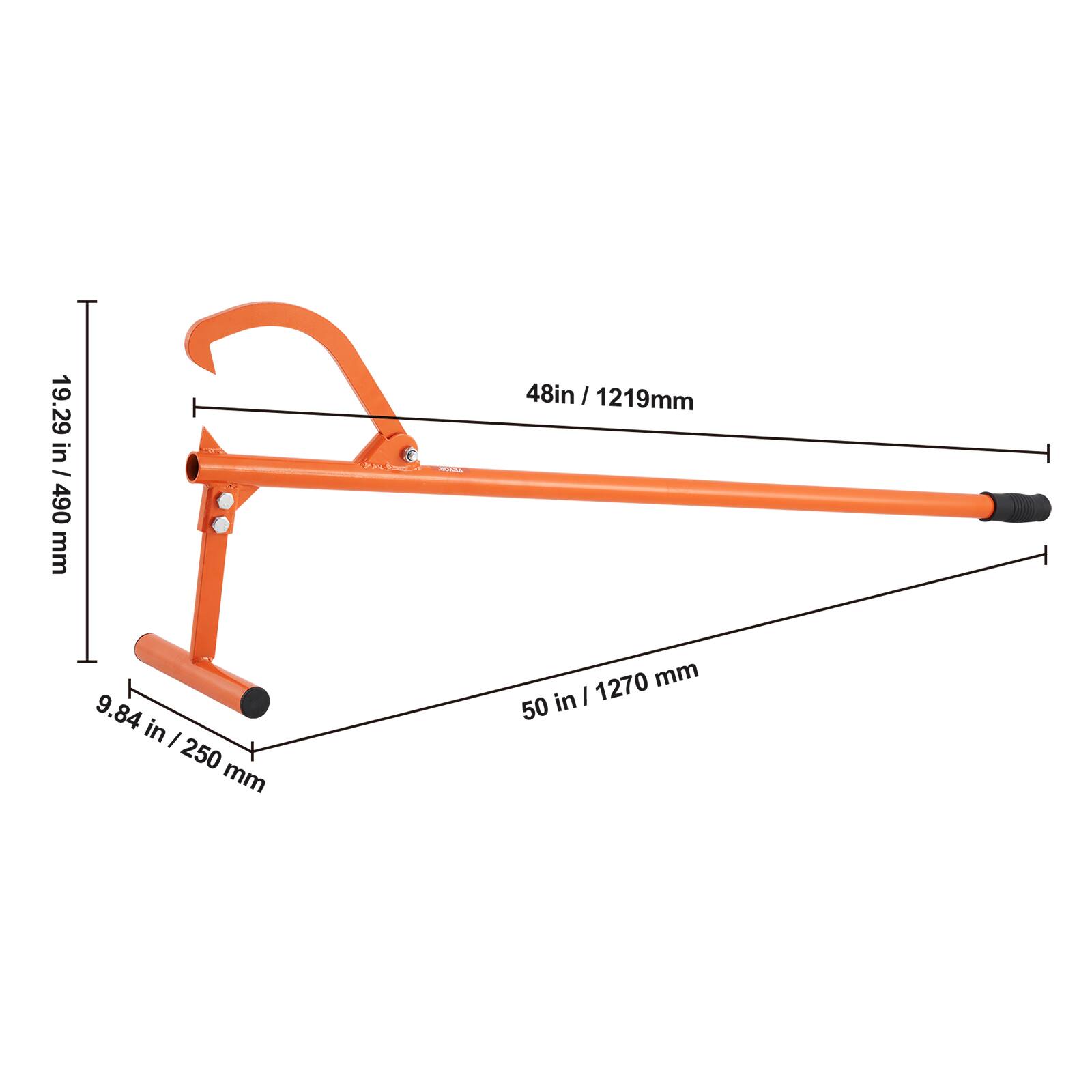 19.29 in / 490 mm  
48 in / 1219 mm  
9.84 in / 250 mm  
50 in / 1270 mm