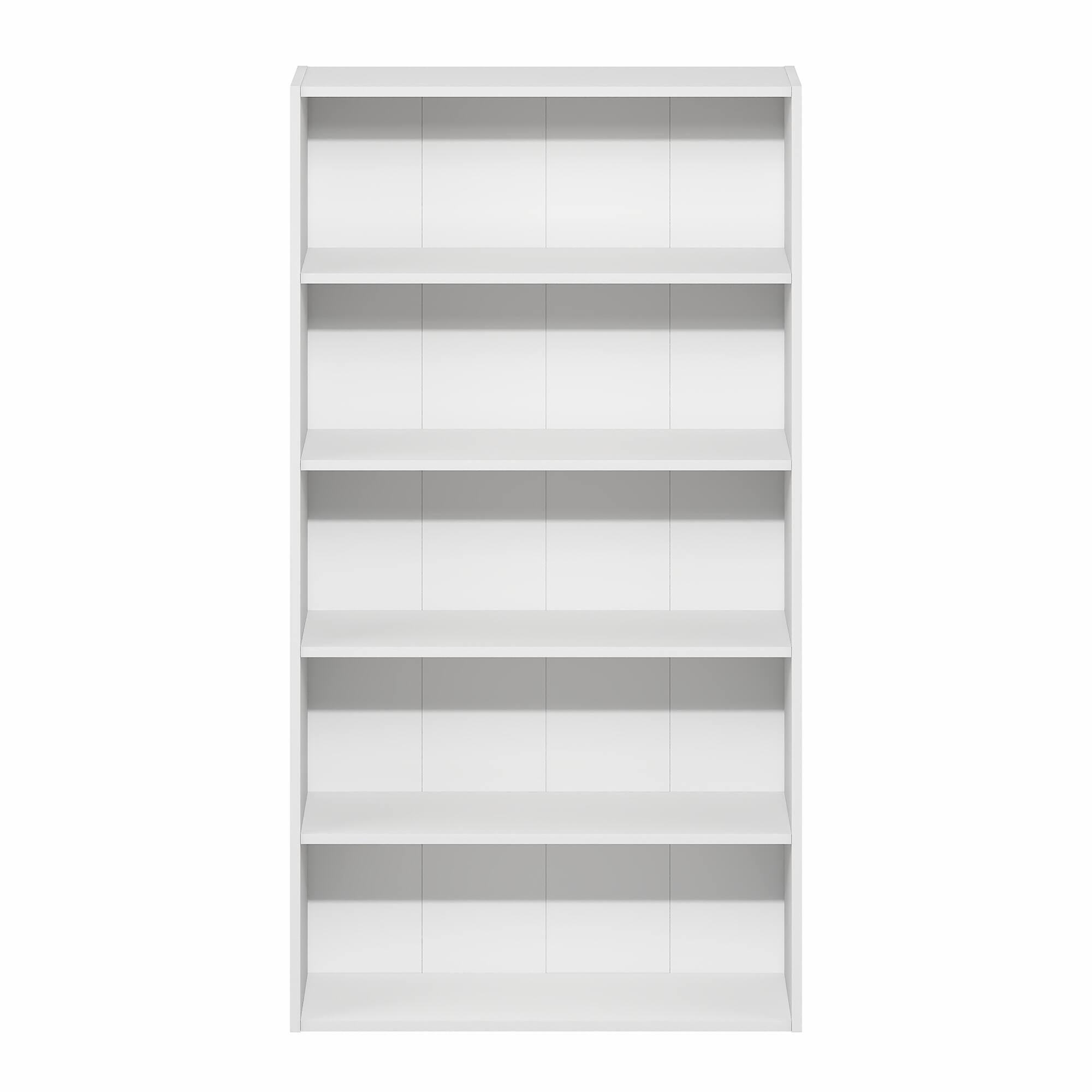 Alt View 5. Furinno - Basic 5-Tier Open Shelf Bookcase, Bookshelf, Storage Organizer, 7 x 24 x 44 - White.