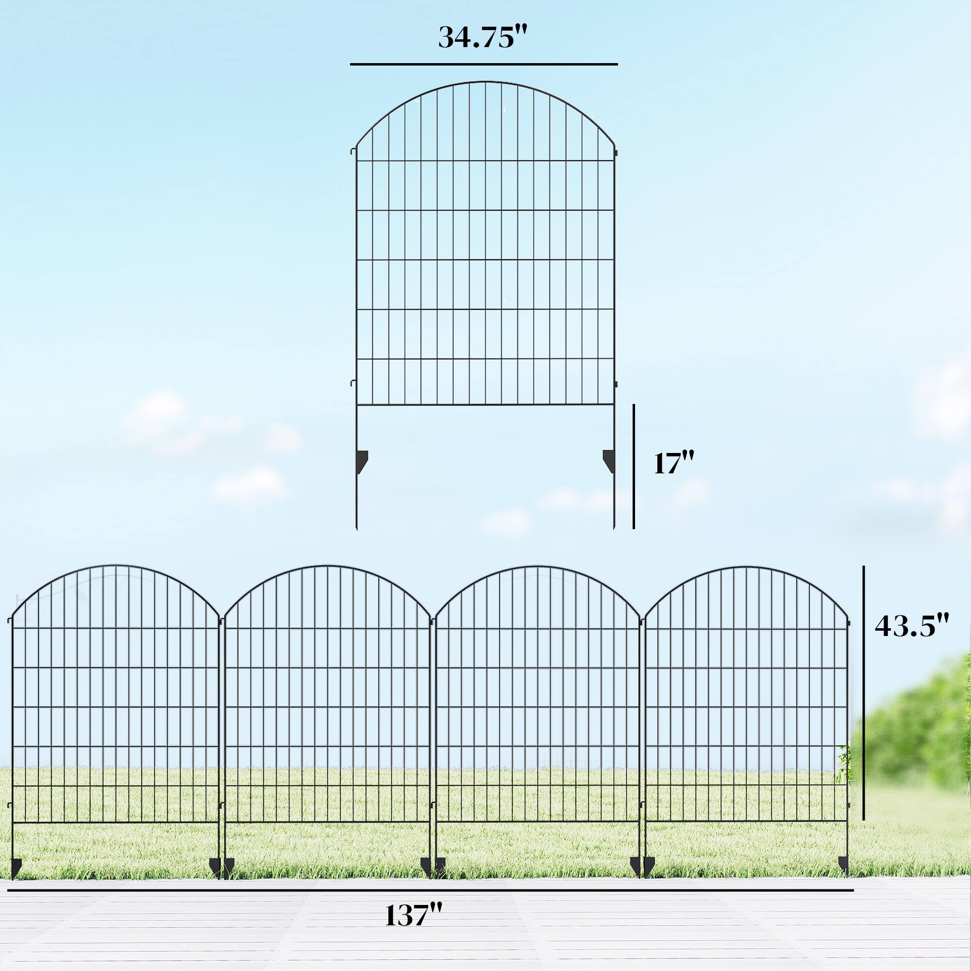 34.75" x 17" x 43.5" x 137"