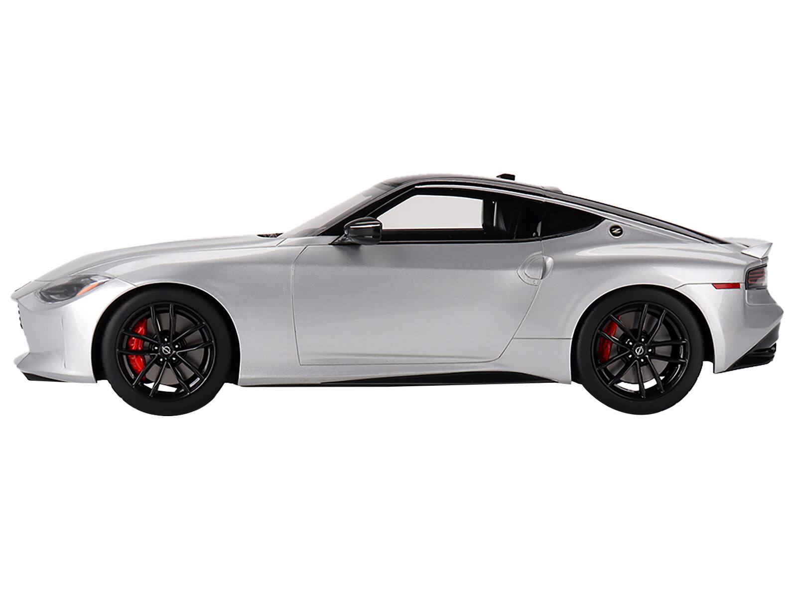 Left. Top Speed - 2023 Nissan Z Performance Brilliant Silver Metallic with Black Top 1/18 Model Car by Top Speed - Silver Metallic with Black.