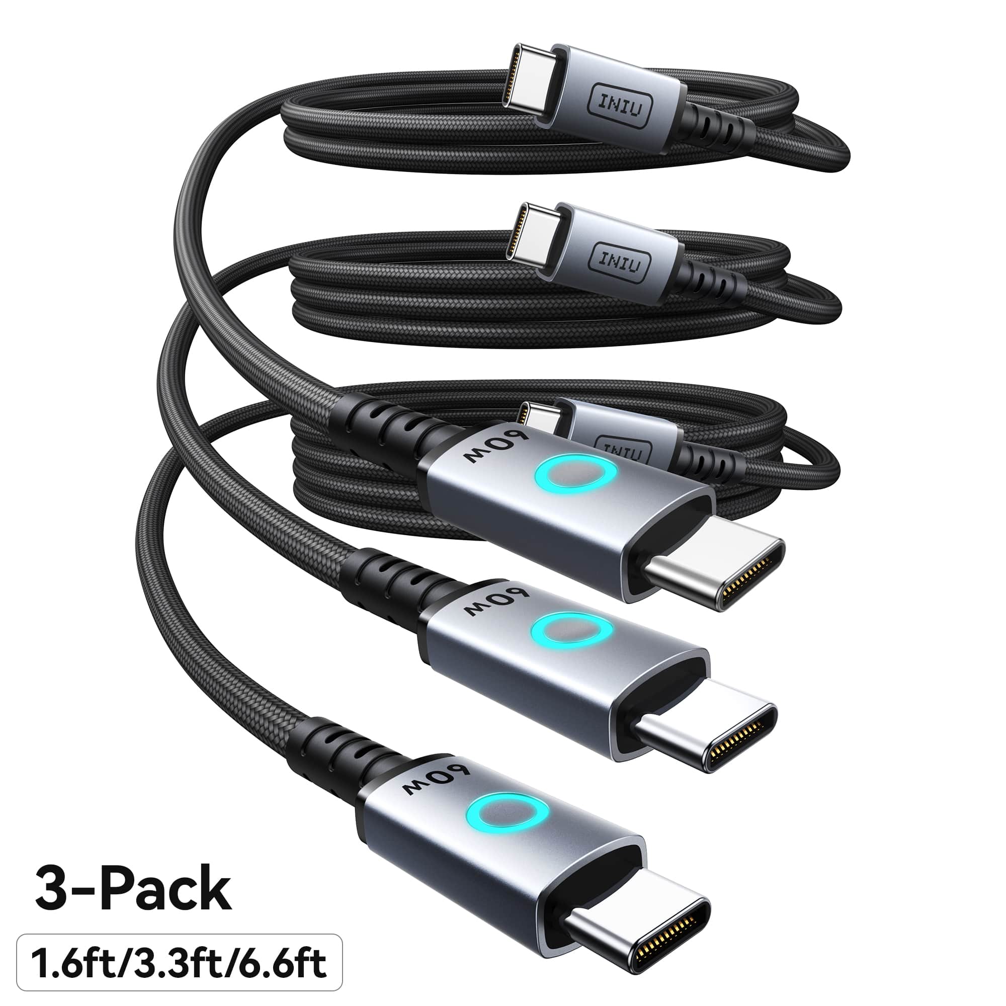 INIU INIU POM TAITU POM POM O
3-Pack
1.6ft/3.3ft/6.6ft