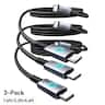 INIU - 60W USB C to USB C Cable 3-pack Fast Charging Cable for iPhone 17/16/15 Samsung Laptops Tablets etc. (1.6/3.3/6.6ft ) - Black