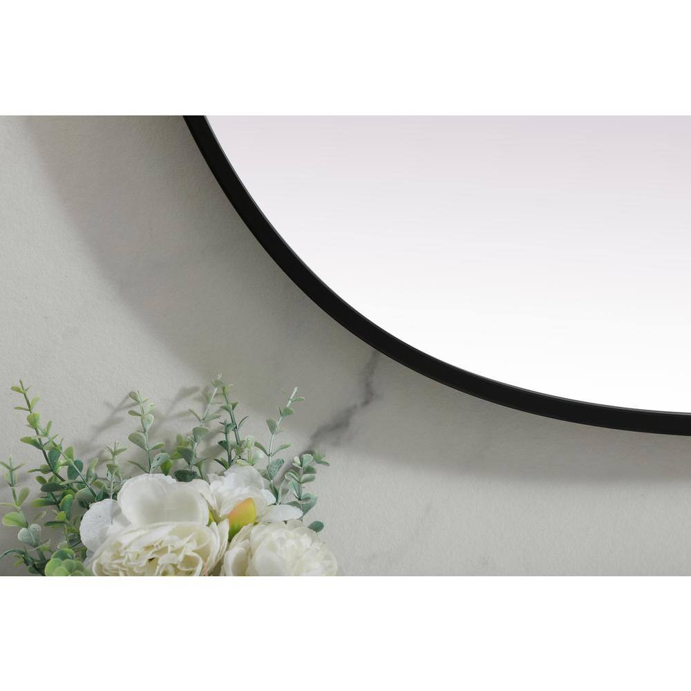 Alt View 6. Elegant Decor - Metal Frame Oval Mirror 27x40 Inch in Black - Black.