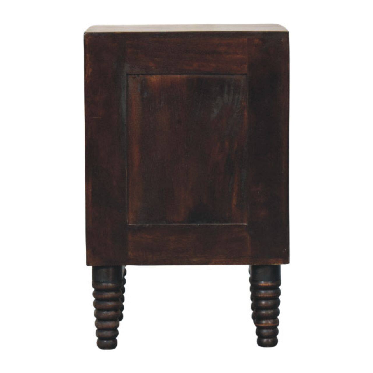Alt View 6. Artisan Furniture - Artisan Furniture Solid Wood Spindle Mocha Bedside Table, 2 Drawers, Dark Brown - Dark brown.