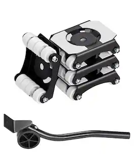 VEVOR - Furniture Dolly, 750 lbs Load Capacity, Heavy Duty Furniture Movers,Wheels, Carbon Steel Panel, Dual-Row & Eight-Wheel - Black