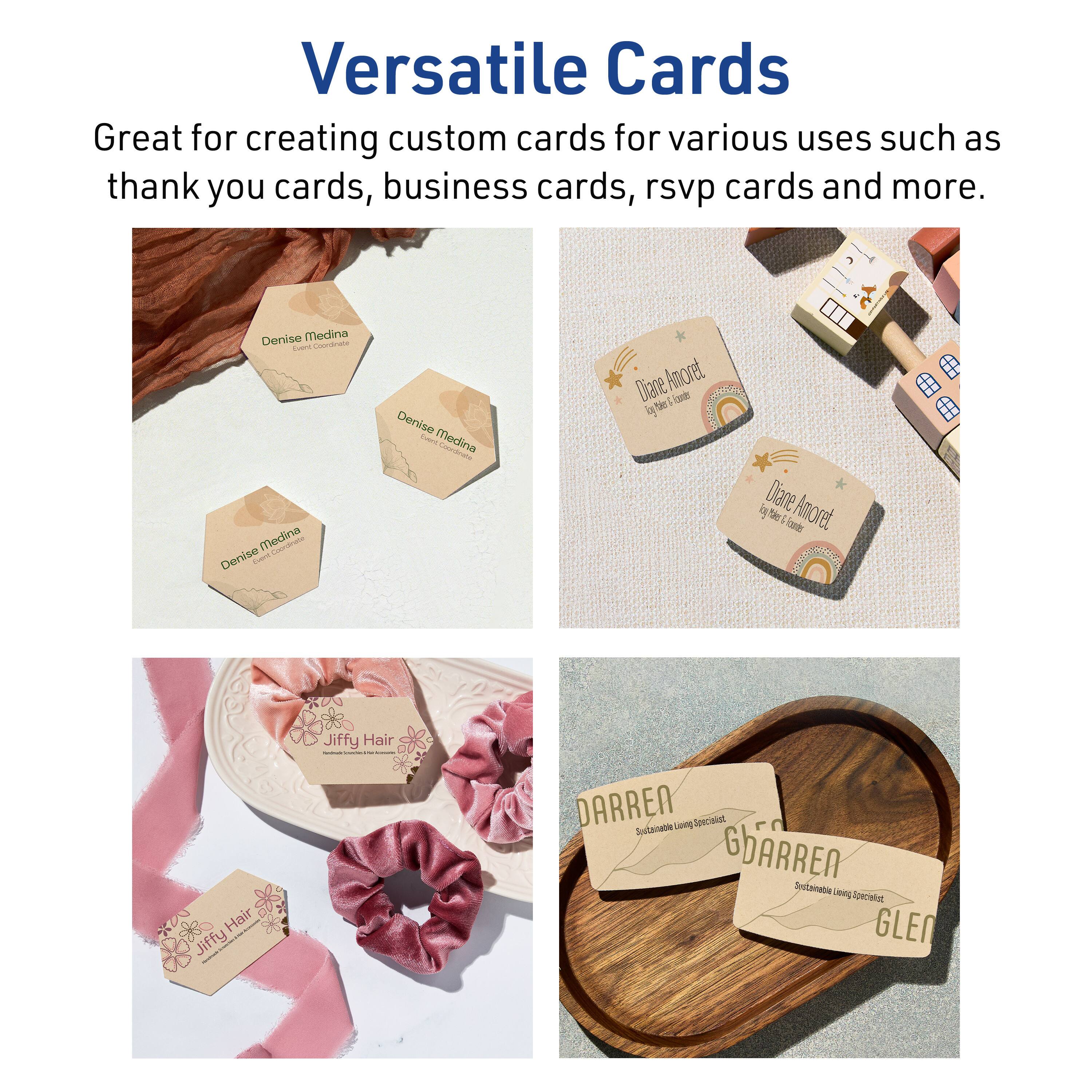 Versatile Cards

Great for creating custom cards for various uses such as thank you cards, business cards, rsvp cards and more.

Denise Medina  
Denise Medina  
Denise Medina  
Denise Medina  
Denise Medina Contructs  
Diane Amoret  
Jiffy Hair  
Jiffy Hair  
DARREN  
Sustainable Living Specialist  
GLEN  
Sustainable Living Specialist