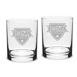 Jardine - Iona University Gaels 14oz. 2-Piece Classic Double Old-Fashioned Glass Set - Multicolor