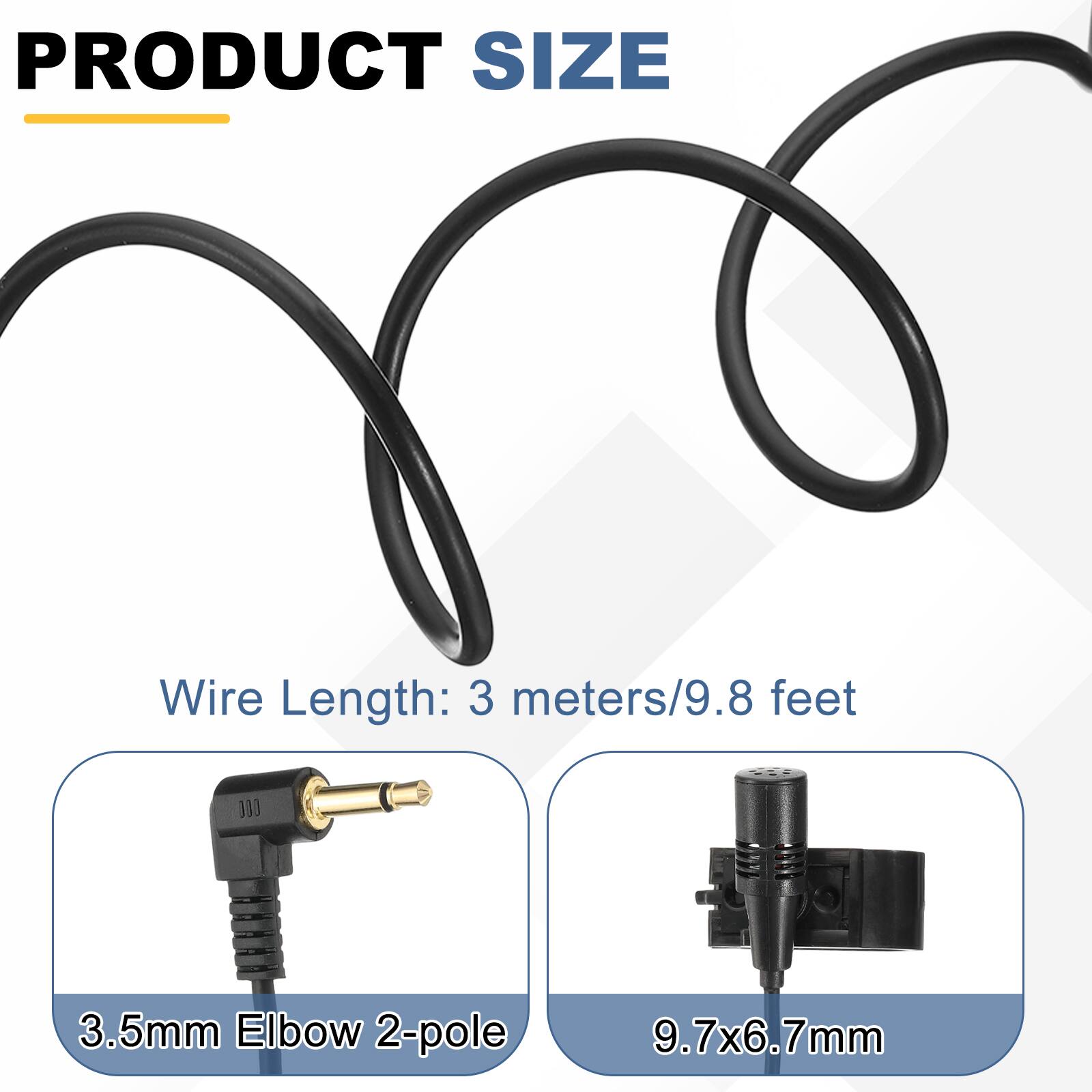 PRODUCT SIZE  
Wire Length: 3 meters/9.8 feet  
3.5mm Elbow 2-pole  
9.7x6.7mm