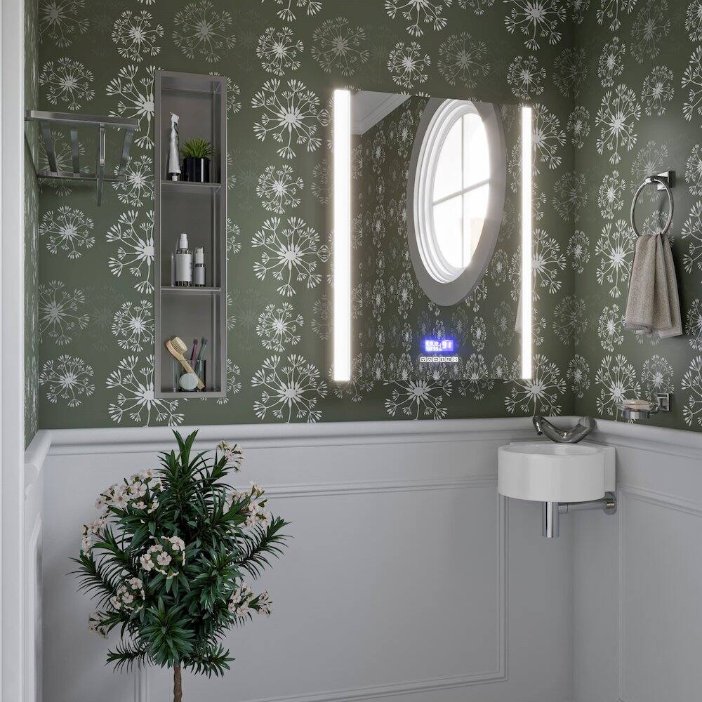 Alt View 1. Alfi - White 17" Tiny Corner Wall Mounted Ceramic Sink with Faucet Hole - White.