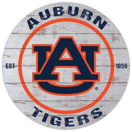 Jardine - Auburn Tigers 20'' x 20'' Indoor/Outdoor Weathered Circle Sign - White