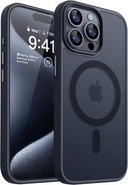 Entronix - Magnetic Translucent Frosted Matte Case for iPhone 15 Pro - Black