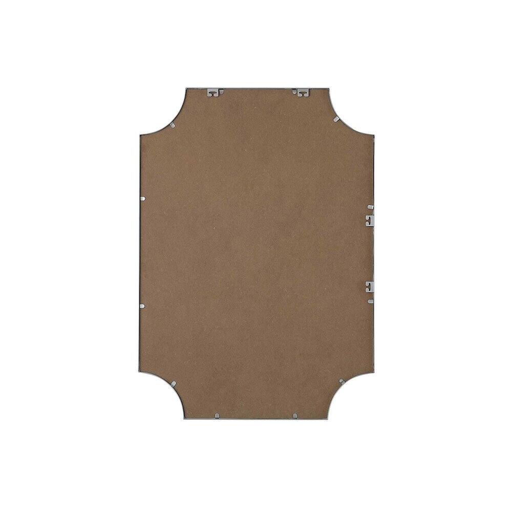 Angle. Elegant Kitchen and Bath - Notched Metal Mirror 30x42 inch in Silver - Silver.