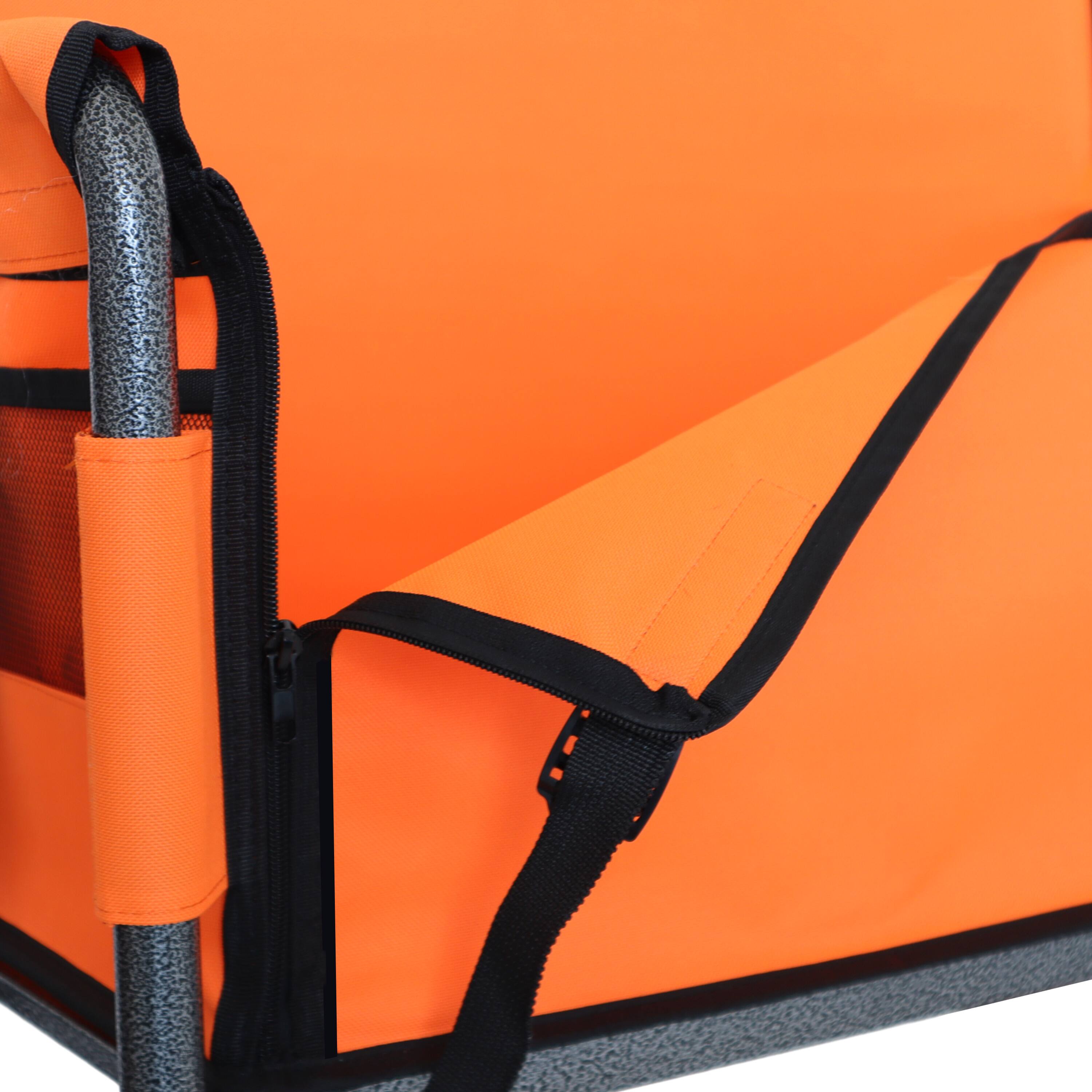 Alt View 7. Mondawe - 3-in-1 500lbs Convertible Folding Wagon Utility Carts - Bench Seat w/ 180L Capacity, All-Terrain Wheels - Orange.