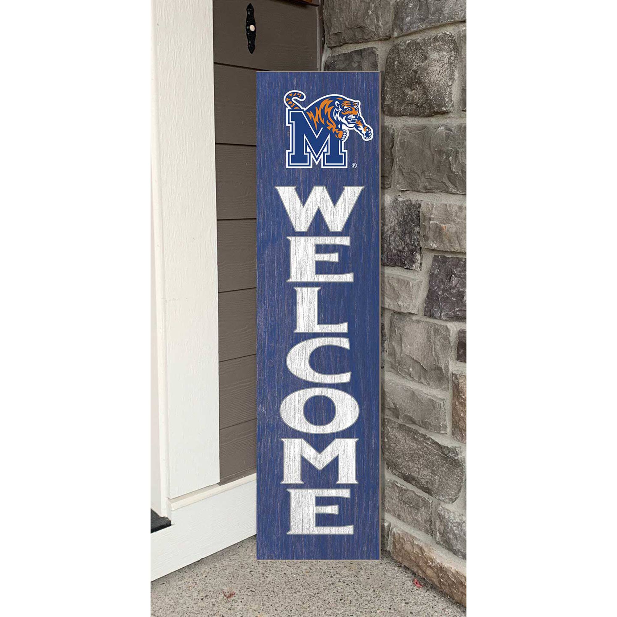 Alt View 1. Jardine - Memphis Tigers 12'' x 48'' Welcome Leaner - Royal.